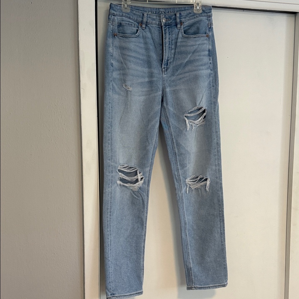 American Eagle Outfitters Distressed Blue Skinny Jeans